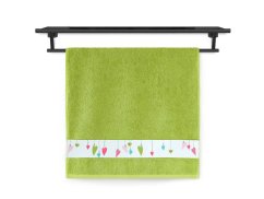 Froté ručník 50x100 NORA TISK 450g Barevná srdíčka zelená