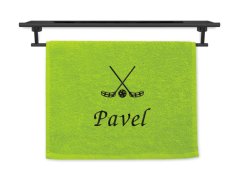 Malý ručník se jménem NA PŘÁNÍ pistáciový 30x50 Florbal