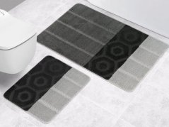 Koupelnové předložky set 2 ks Pruhy šedočerné