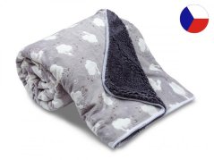 Luxusní dětská deka z mikrovlákna 100x140 SLEEP WELL Ovečky světle šedé/antracit