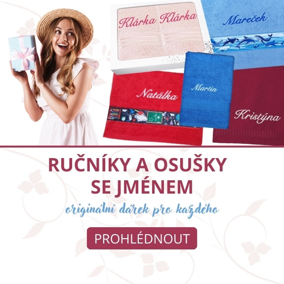 Ručníky a osušky se jménem.
