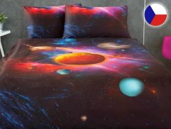 Luxusní povlečení vesmír satén 70x90, 140x200 GEON Vesmírné planety