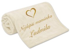 Deka Nejlepší maminka se srdíčkem a jménem 150x200 smetanová
