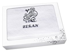 Luxusní dárkové balení osušky Znamení Beran bílá/šedá