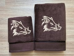 Luxusní osuška pro myslivce Kanec hlava hnědá