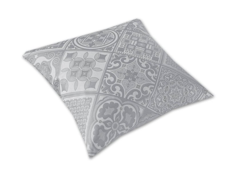 Damaškový povlak na polštář 40x40 EXCELLENT ORNELLA Moralika stříbřitě šedá