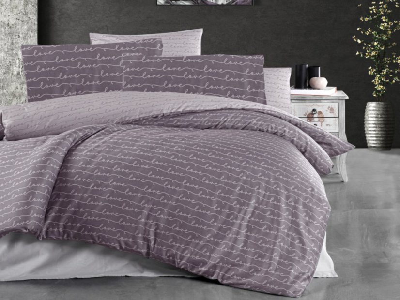 Francouzské povlečení bavlněný satén 2x 70x90, 240x220 Love DUO