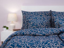 Krepové povlečení KOMFORT Sorat tmavě modrý 70x90, 140x200