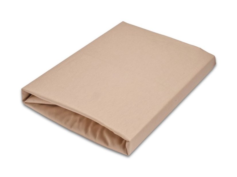 Luxusní saténové prostěradlo na vysokou matraci 140x200 Béžové