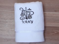 Luxusní dárkové balení ručníku Znamení Váhy bílá/šedá