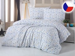 Vánoční povlečení bavlna EXCLUSIVE 70x90, 140x200 Vločky modrobéžové