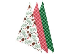 Vánoční utěrky bavlněné Šišky BY101 3ks