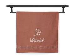 Ručník se jménem ratanika terakota 50x100 Čtyřlístek
