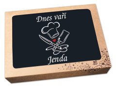 Dárková zástěra pro kuchaře černá 72x100 Dnes vaří + text na přání