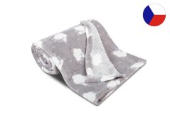 Dětská deka pro miminko 75x100 SLEEP WELL 300g Ovečky světle šedé