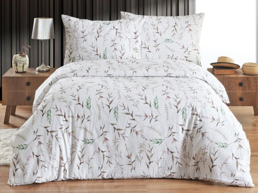 Prodloužené krepové povlečení 140x220, 70x90 EXCLUSIVE Verona natur