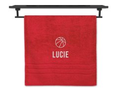 Ručník se jménem NA PŘÁNÍ červený 50x100 Basketbal