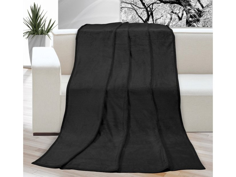 Luxusní deka mikroplyš 200x230 Černá 400g