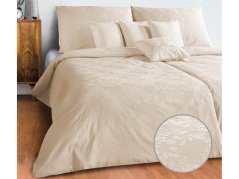Damaškové povlečení 140x220, 70x90 BOHEMA Popínavka světle béžová