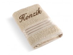 Komfortní osuška SE JMÉNEM 70x140 Linie béžová