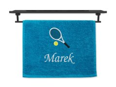 Malý ručník se jménem NA PŘÁNÍ azur 30x50 Tenisová raketa