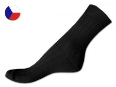 100% bavlněné ponožky 43/45 Žebro černé