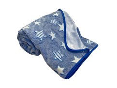 Dětská svítící deka mikroplyš SLEEP WELL 100x150 Hvězdy modré 290g