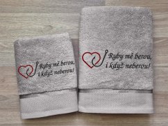 Luxusní osuška pro rybáře Ryby mě berou... šedá