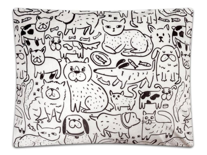Luxusní mikroplyšové povlečení 140x200, 70x90 Kočky a psi