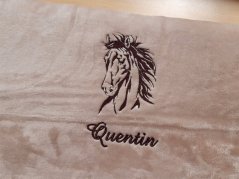 Deka se jménem NA PŘÁNÍ 150x200 Kůň Apollo na čokoládové 300g