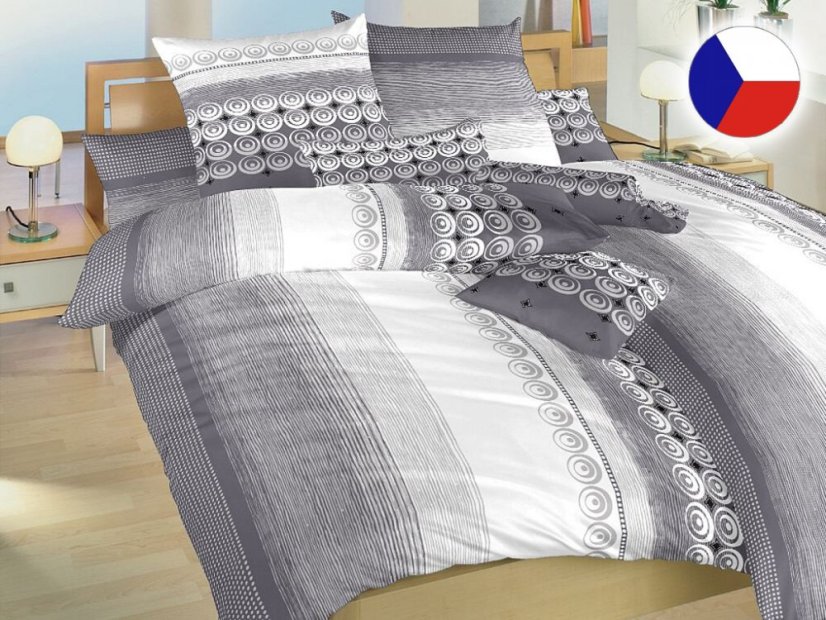 Krepové povlečení KOMFORT Sahara šedá 70x90, 140x200
