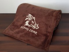 Deka pro myslivce 150x200 Kanec + Lovu zdar hnědá