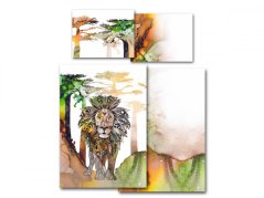 Luxusní povlečení bavlněný satén GEON 70x90, 140x200 Africké léto Lev