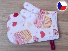 Dětská chňapka do kuchyně Muffini růžové 1ks
