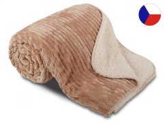 Luxusní deka z mikrovlákna OVEČKA 150x200 Manžestr čokoláda 520g