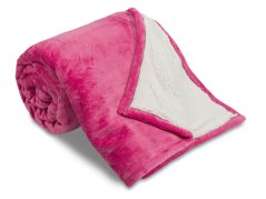 Luxusní deka OVEČKA 150x200 Hladká sytě růžová