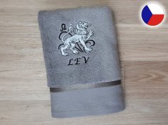 Luxusní dárkové balení ručníku Znamení Lev šedá/šedá