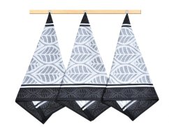 Kuchyňské utěrky EXTRA Geometrie černá 3ks