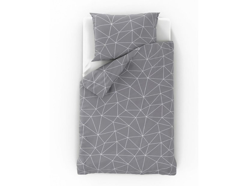Povlečení bavlna EXCLUSIVE 70x90, 140x200 Grid šedé