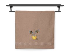 Luxusní osuška pro včelaře Včelky na medu tmavě béžová