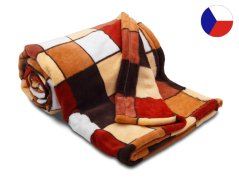 Luxusní deka micro 150x200 SLEEP WELL 300g Kostka hnědá