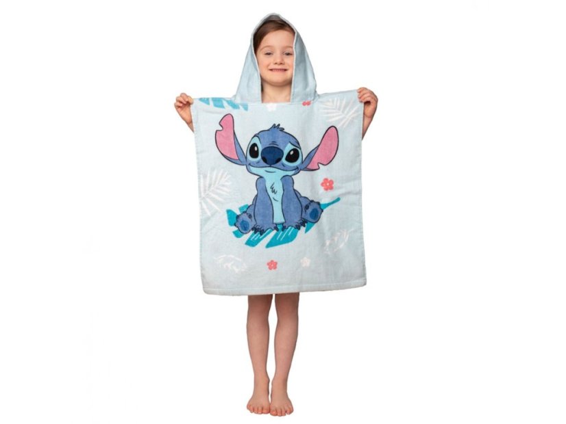 Dětské froté pončo/osuška Lilo a Stitch blue