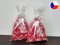 Dárkové utěrky Vánoční stromeček vínová/bílá 