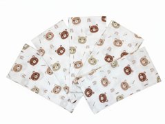 Dětské látkové pleny s potiskem 70x70 Méďa šíp hnědá 5ks