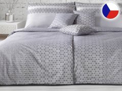 Vánoční povlečení damašek EXCELLENT 70x90, 140x200 DIAMANT Sněhové vločky šedofialová