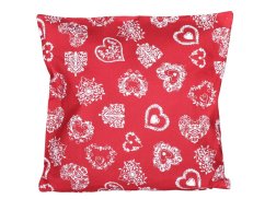 Vánoční povlak na polštářek 40x40 Srdce na červeném