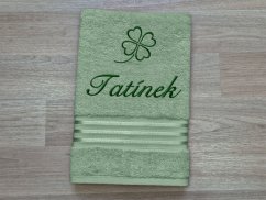 Osuška TATÍNEK se čtyřlístkem 50x100 linie tmavě zelená