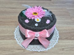 Malý dort z ručníku SAM tmavě šedý