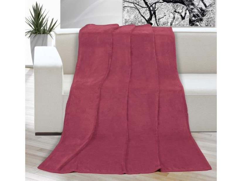 Luxusní deka mikroplyš 200x230 Vínová 400g
