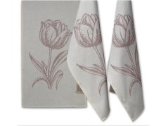 Bavlněná utěrka ZARKA 35x58 Tulipán bílohnědá 1ks